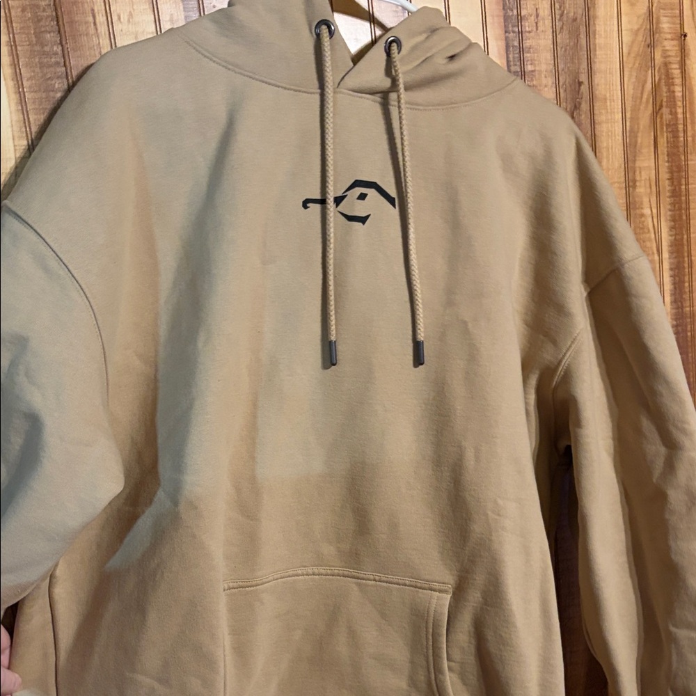 Casual Tan Hoodie with Minimalist Logo